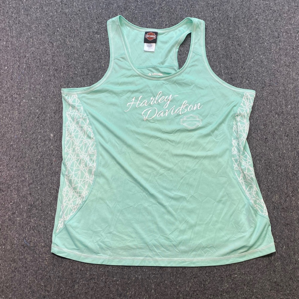 Harley Davidson Tank Top Sz 1X Womens Mint Green Biker Skater Atlantic City NJ